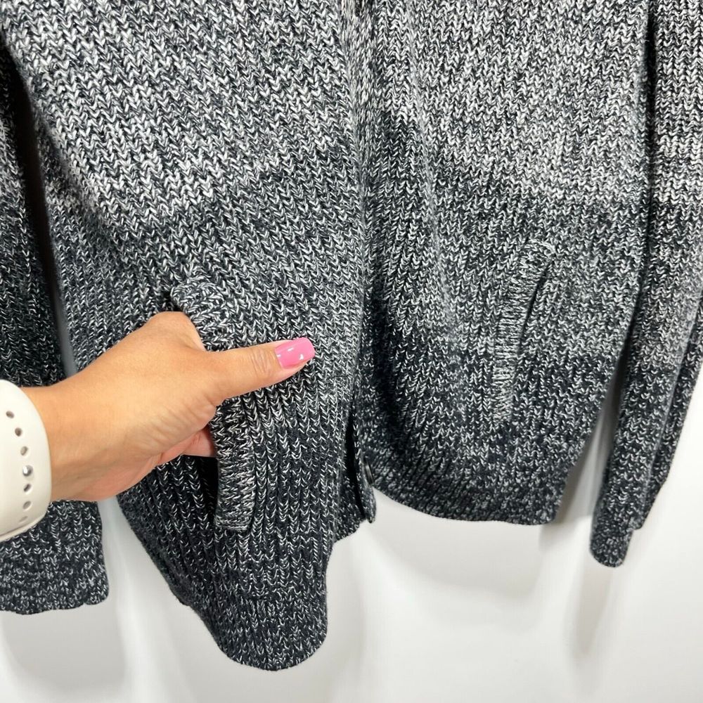 Express Grandpa Cardigan Size L Button Ombre Striped Pockets Chunky Knit Sweater - Picture 4 of 8